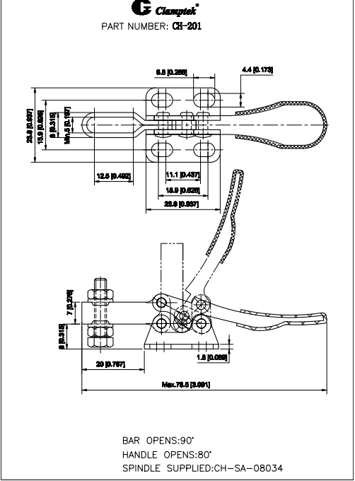 Cam kẹp ngang CH201
