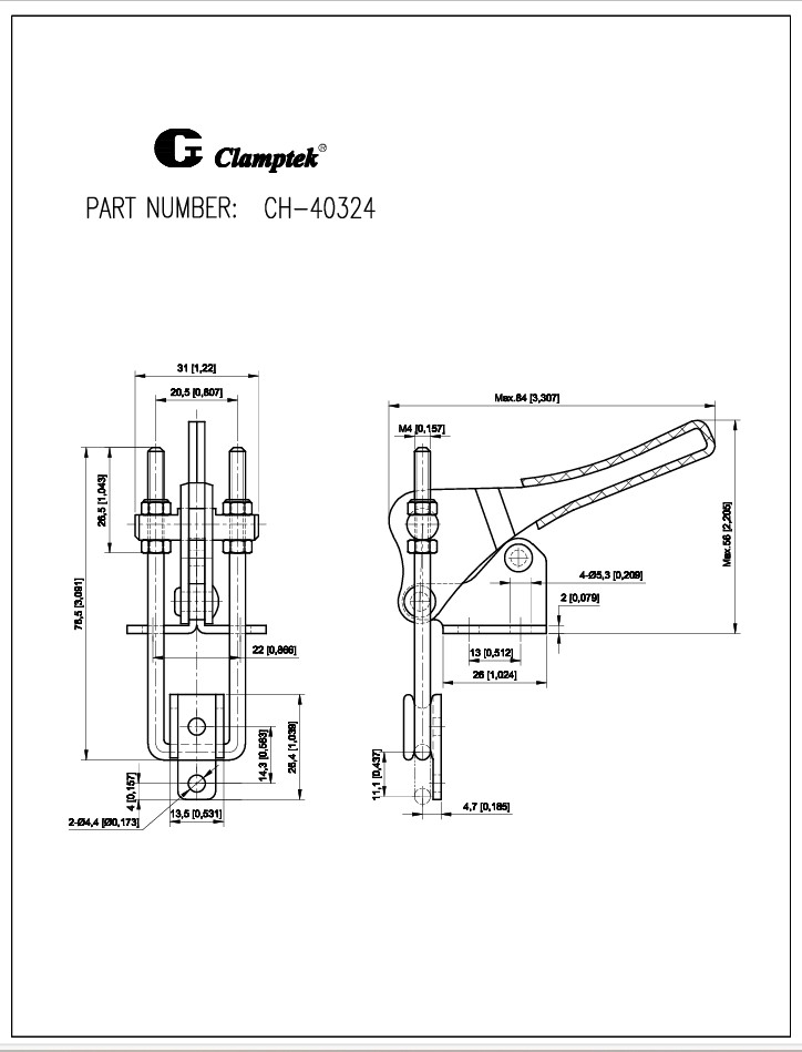Cam kẹp chốt CH40324