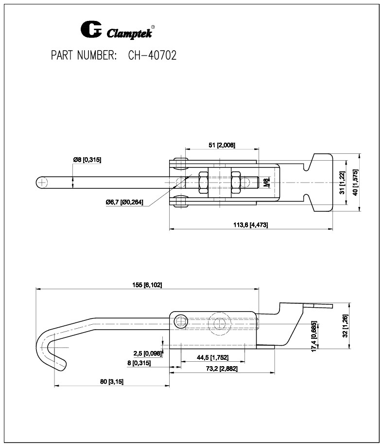 Cam kẹp chốt CH40702