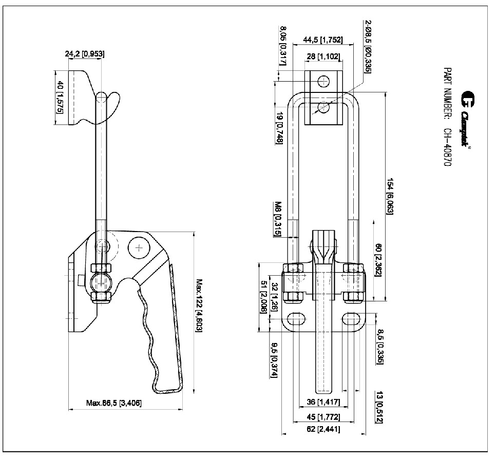 Cam kẹp chốt CH40870