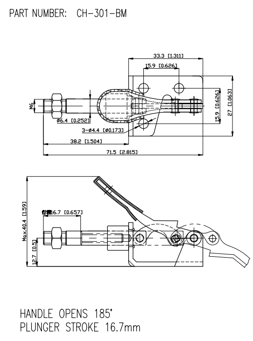 Kẹp đẩy ngang CH301BM