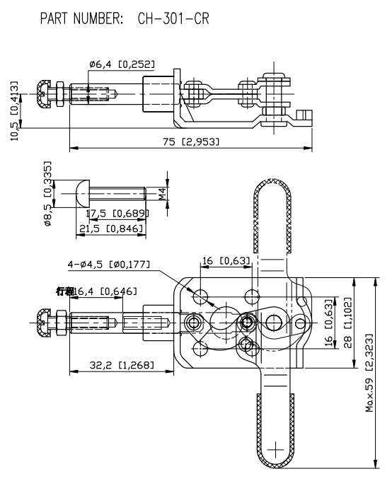 Kẹp đẩy ngang CH301CR