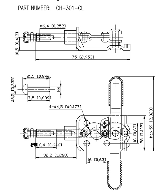 Kẹp đẩy ngang CH301CL