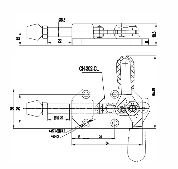 Kẹp đẩy ngang CH302CL
