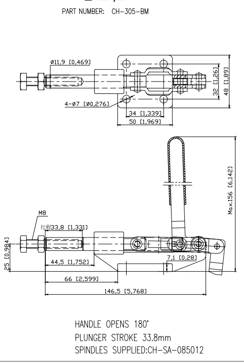Kẹp đẩy ngang CH305BM