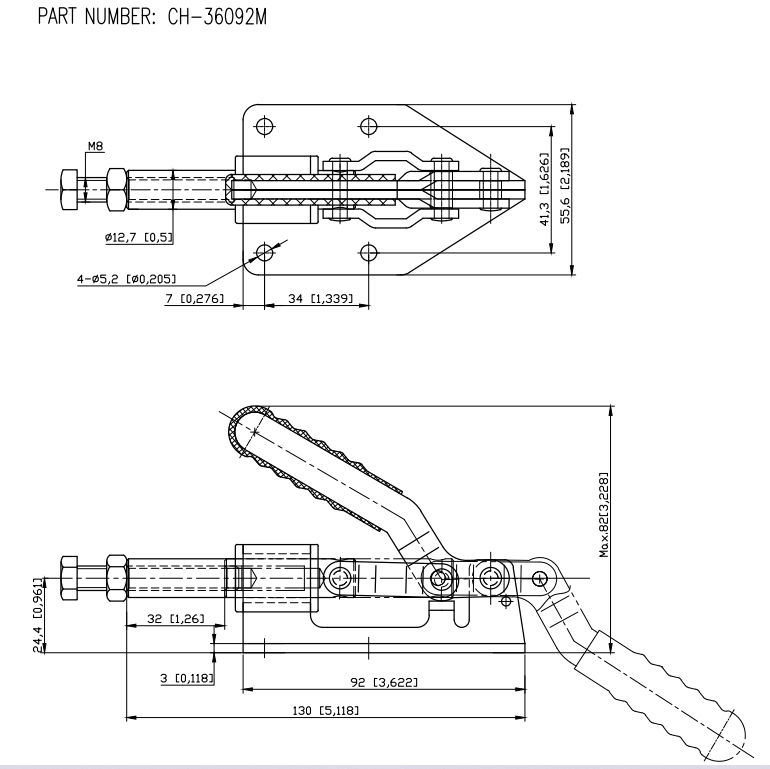 Kẹp đẩy ngang CH36092M