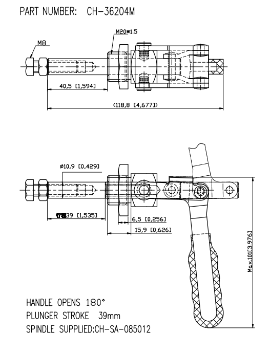 Kẹp đẩy ngang CH36204M