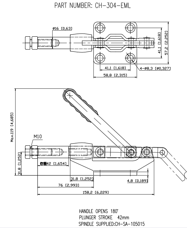Kẹp đẩy ngang CH304EML
