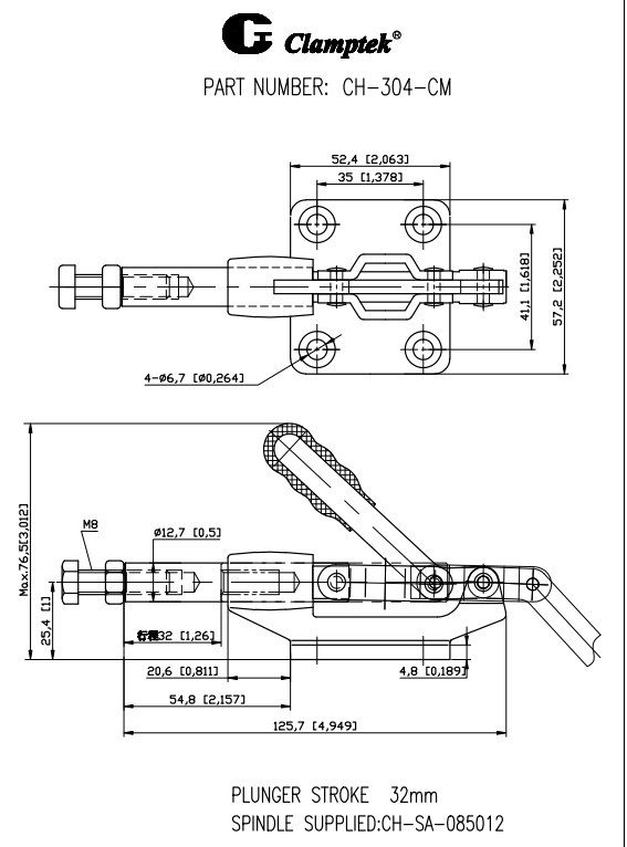 Kẹp đẩy ngang CH304CM
