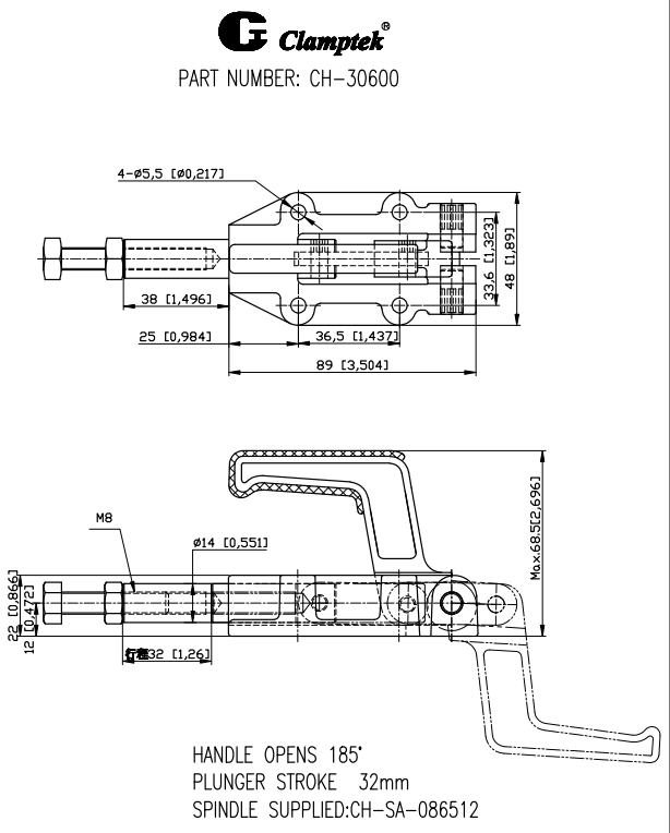 Kẹp đẩy ngang CH30600