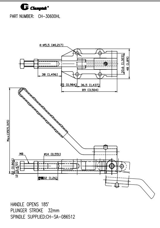 Kẹp đẩy ngang CH30600HL