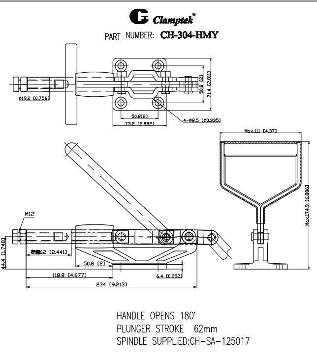 Kẹp đẩy ngang CH304HMY