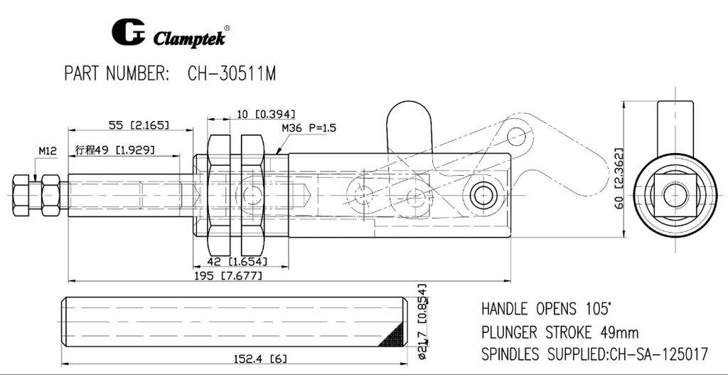 Kẹp đẩy ngang CH30511M
