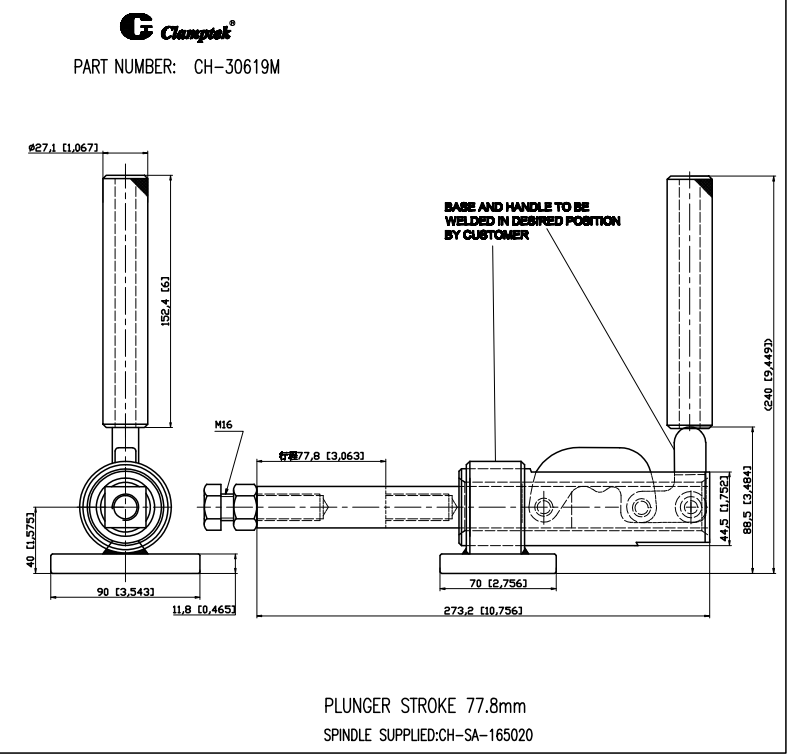 Kẹp đẩy ngang CH30619M