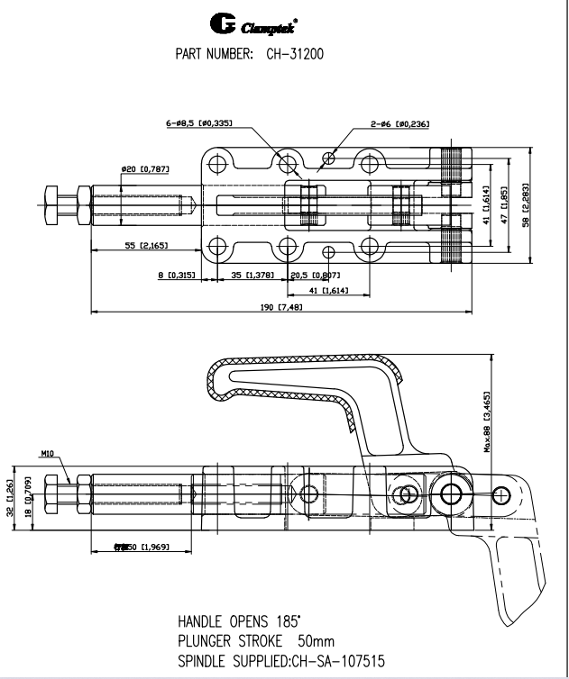 Kẹp đẩy ngang CH31200