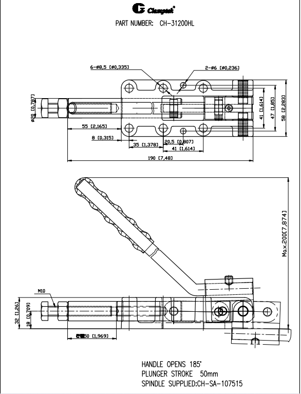 Kẹp đẩy ngang CH31200HL
