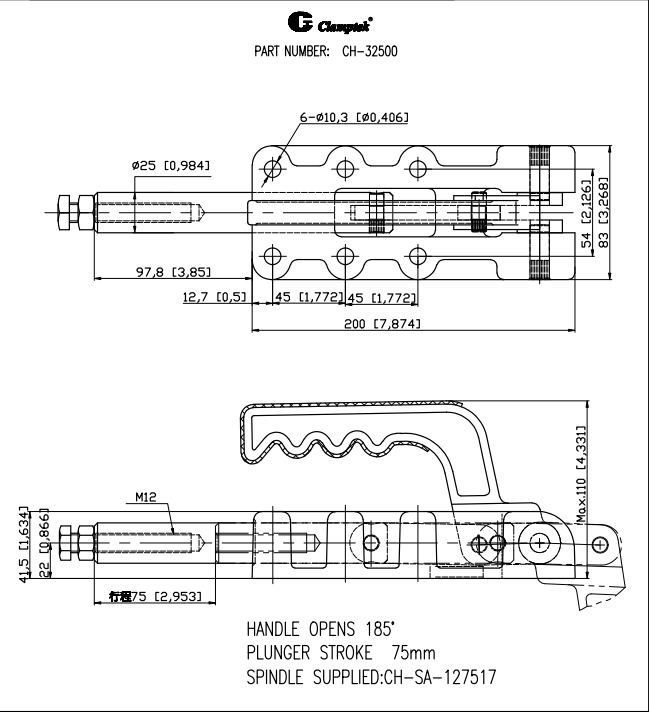 Kẹp đẩy ngang CH32500