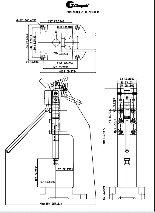 Kẹp đẩy ngang CH32500PR