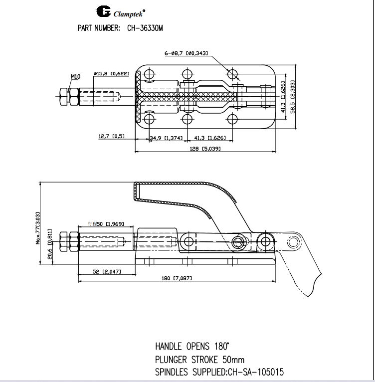 Kẹp đẩy ngang CH36330M