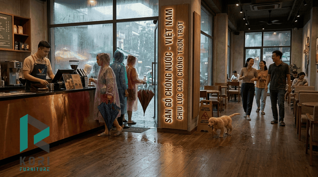 Hình ảnh sàn gỗ công nghiệp chịu nước tốt