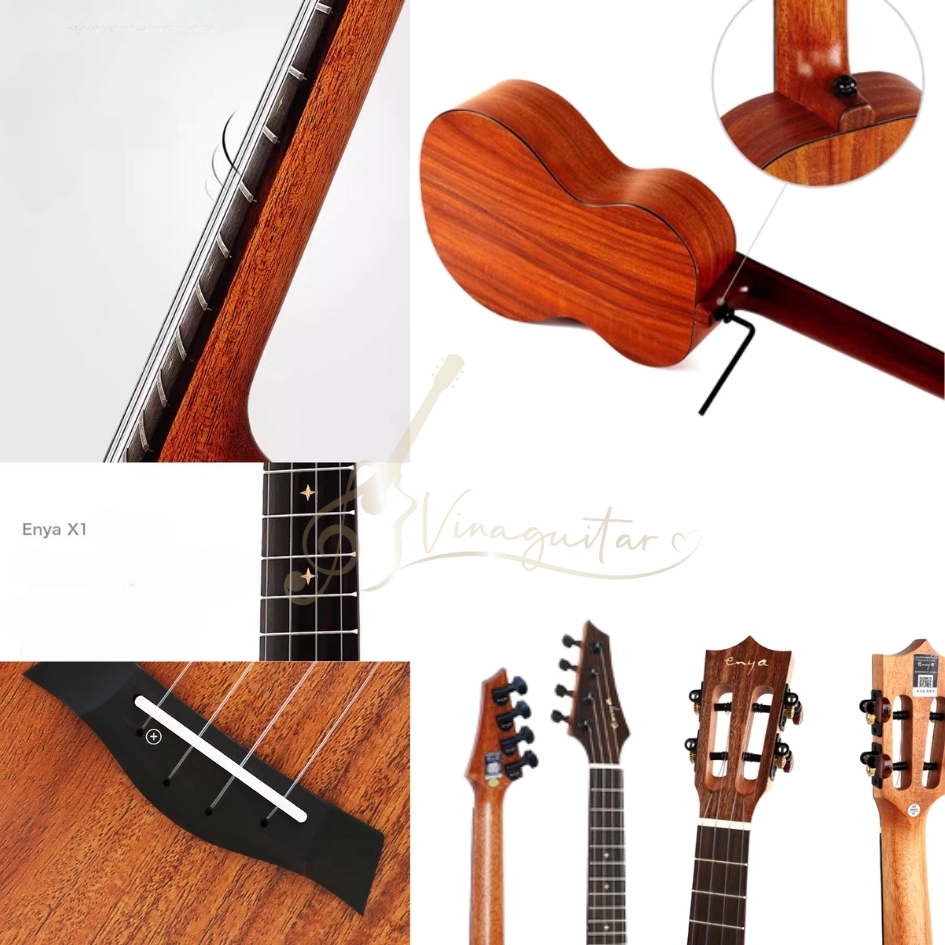 Đàn Ukulele Concert Enya Smart SE Ukulele Thông Minh Chính Hãng Gỗ Koa