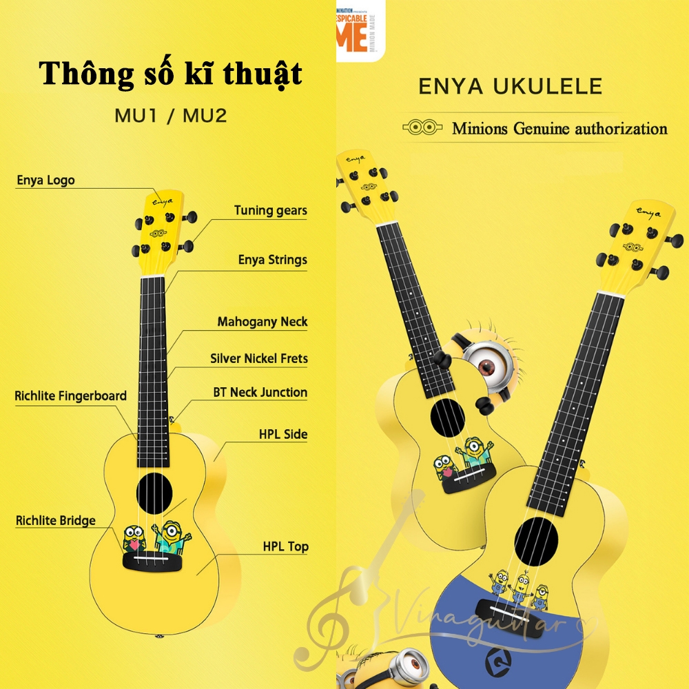 Đàn ukulele ENYA Minion Limited Smart Ukulele Vinaguitar phân phối