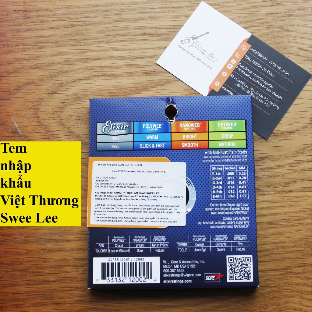 Dây đàn guitar điện Elixir 12002 Electric chính hãng Việt Thương Vinaguitar
