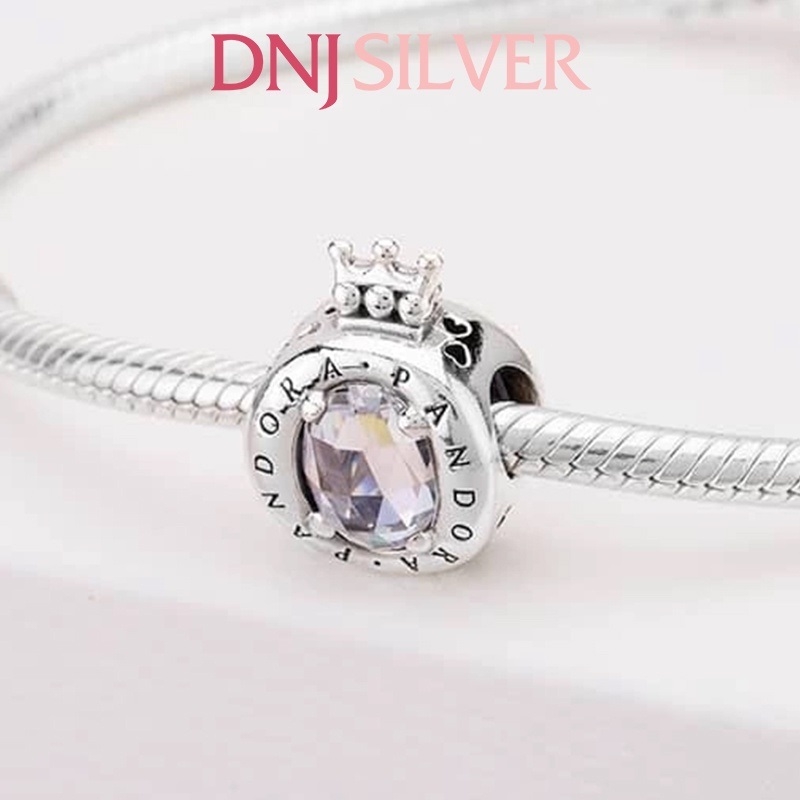 [Chính hãng] Charm bạc 925 cao cấp - Charm Clear Sparkling Crown O thích hợp để mix vòng tay charm bạc cao cấp - DN026