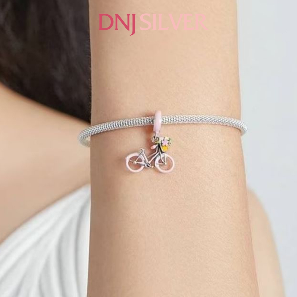 [Chính hãng] Charm bạc 925 cao cấp - Charm Pink Bicycle thích hợp để mix vòng tay charm bạc cao cấp - DN732
