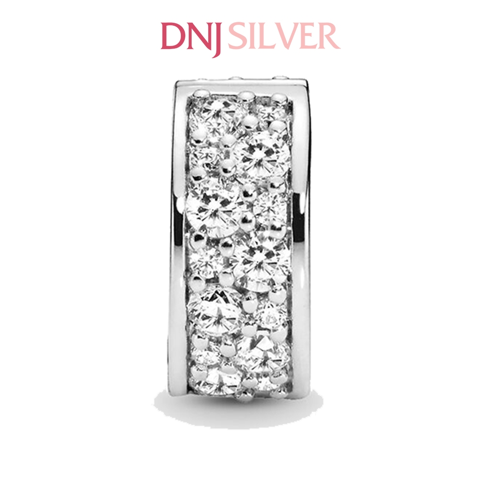 [Chính hãng] Charm bạc 925 cao cấp - Charm Clear Pavé Clip thích hợp để mix vòng tay charm bạc cao cấp - DN625