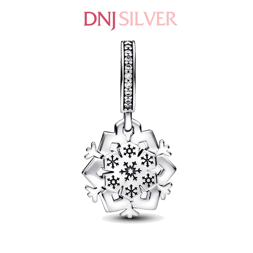 [Chính hãng] Charm bạc 925 cao cấp - Charm Sparkling Snowflake Double Dangle thích hợp để mix vòng tay charm bạc cao cấp - DN581