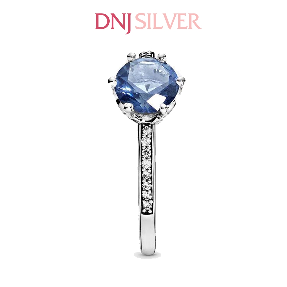 Nhẫn bạc 925 cao cấp - Nhẫn Blue Sparkling Crown