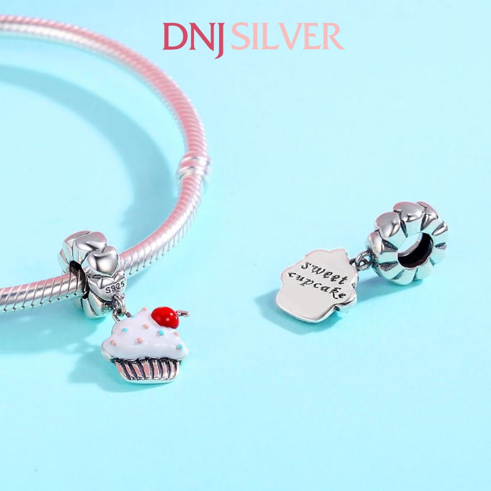 [Chính hãng] Charm bạc 925 cao cấp - Charm Cherry Cream Cupcake thích hợp để mix vòng tay charm bạc cao cấp - DN739