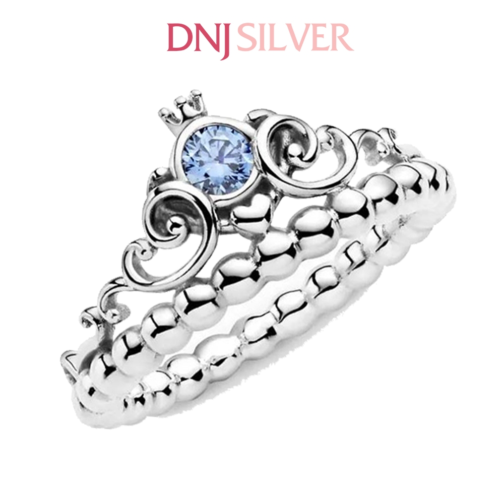 Nhẫn bạc 925 cao cấp - Nhẫn Disney Cinderella Blue Tiara