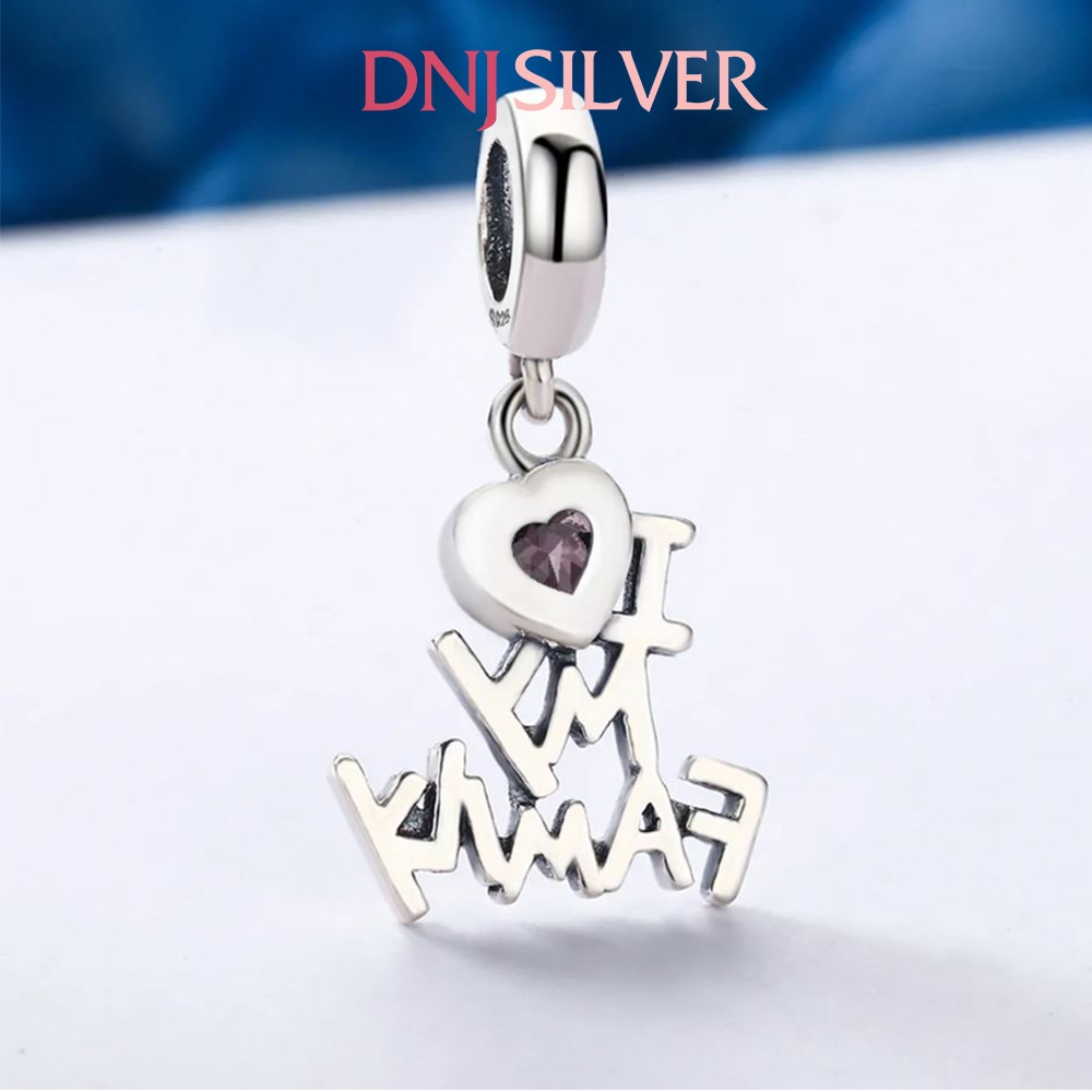 [Chính hãng] Charm bạc 925 cao cấp - Charm I Love My Family Dangle thích hợp để mix vòng tay charm bạc cao cấp - DN742