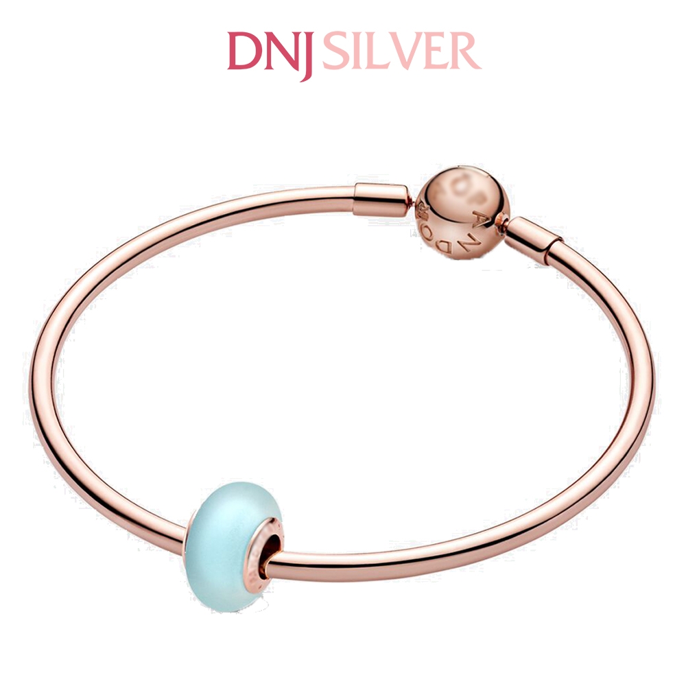 [Chính hãng] Charm bạc 925 cao cấp - Charm Matte Blue Murano Glass thích hợp để mix vòng tay charm bạc cao cấp - DN703