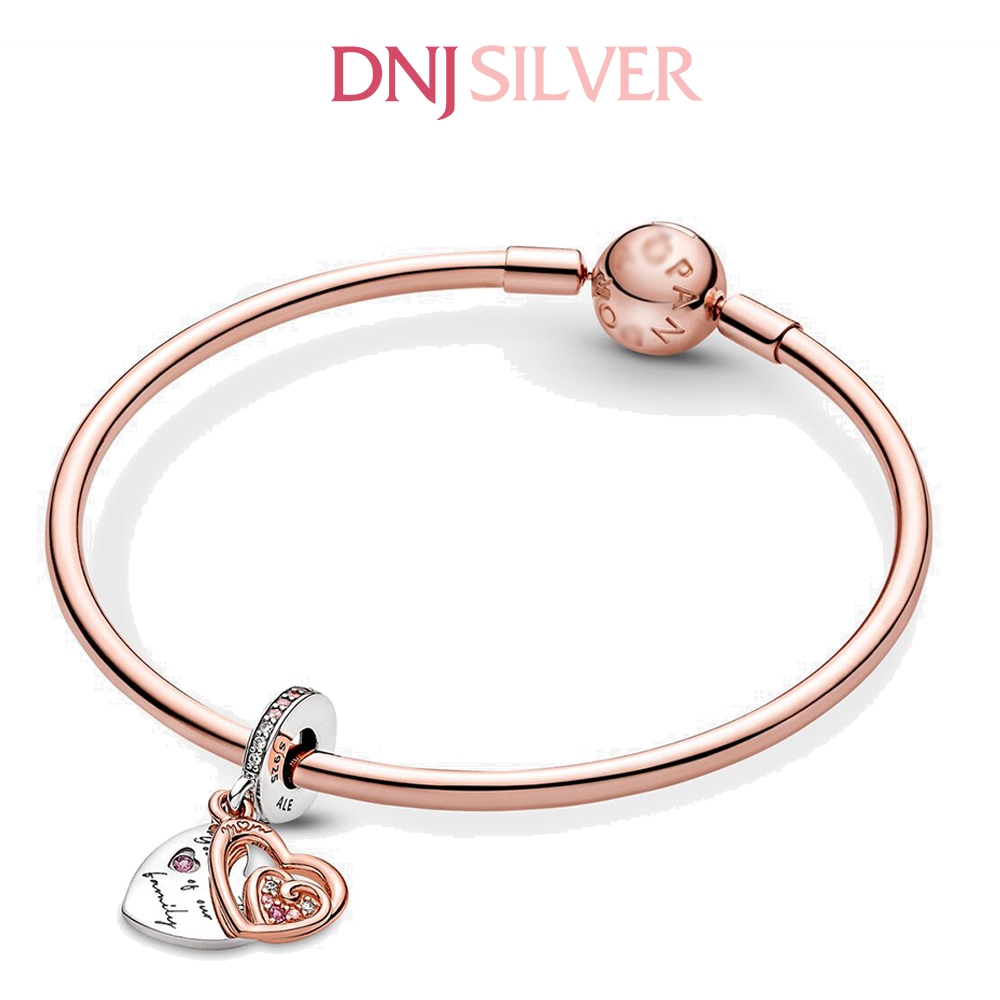 [Chính hãng] Charm bạc 925 cao cấp - Charm Entwined Infinite Hearts Double Dangle thích hợp để mix vòng tay charm bạc cao cấp - DN711