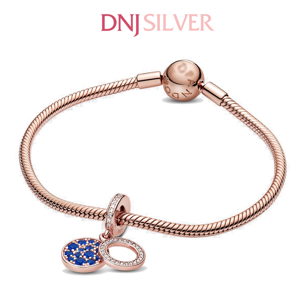 [Chính hãng] Charm bạc 925 cao cấp - Charm Sparkling Blue Disc Double Dangle thích hợp để mix vòng tay charm bạc cao cấp - DN705