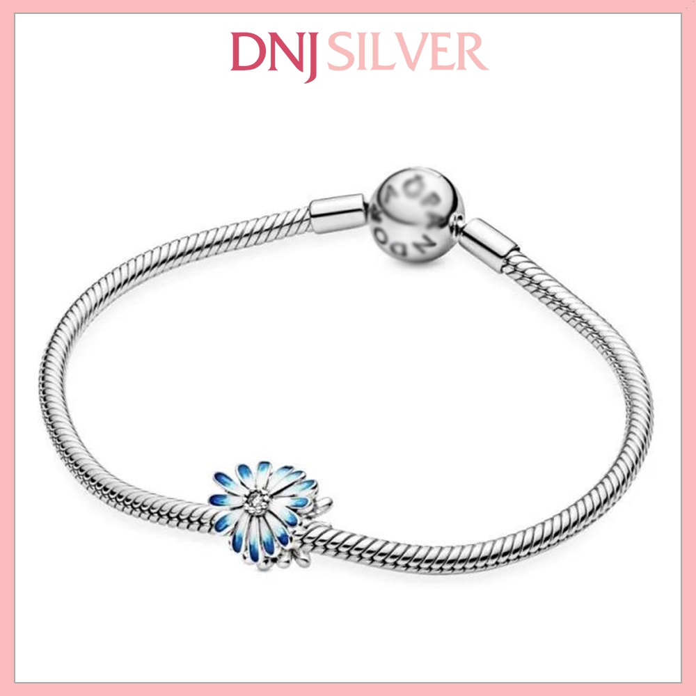 [Chính hãng] Charm bạc 925 cao cấp - Charm Blue Daisy thích hợp để mix vòng tay charm bạc cao cấp - DN552
