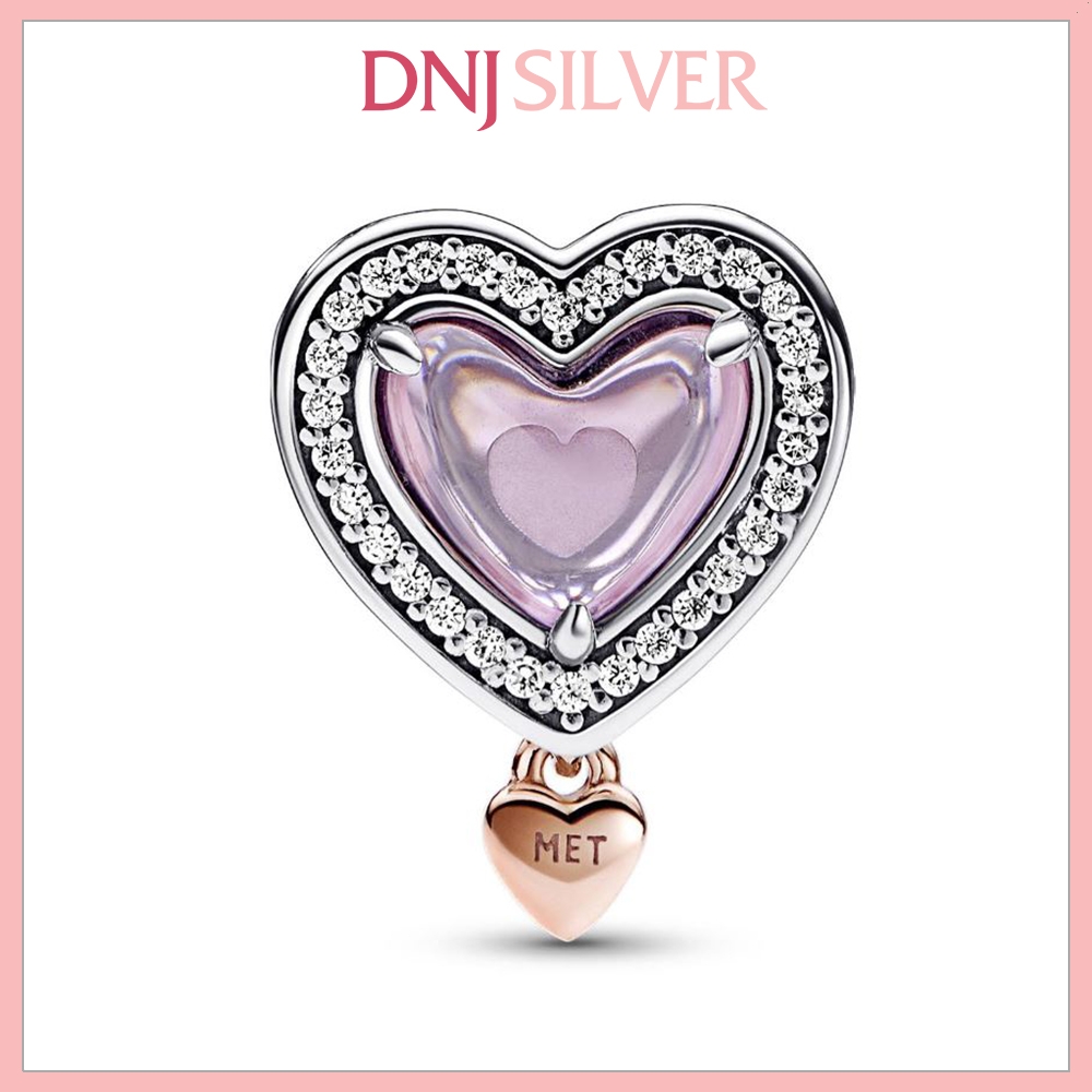 [Chính hãng] Charm bạc 925 cao cấp - Charm Two-tone Openwork Mom & Heart thích hợp để mix vòng tay charm bạc cao cấp - DN567