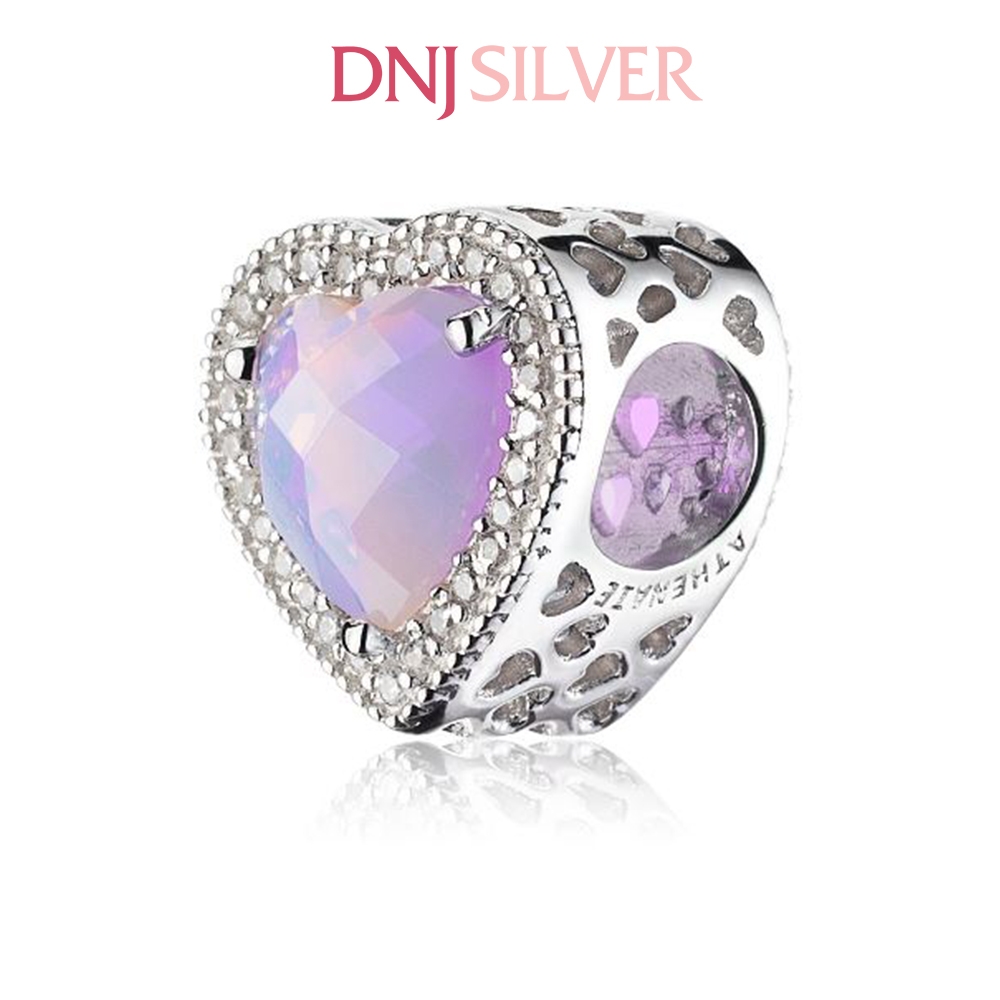 [Chính hãng] Charm bạc 925 cao cấp - Charm Cristal Rosa Heart thích hợp để mix vòng tay charm bạc cao cấp - DN633