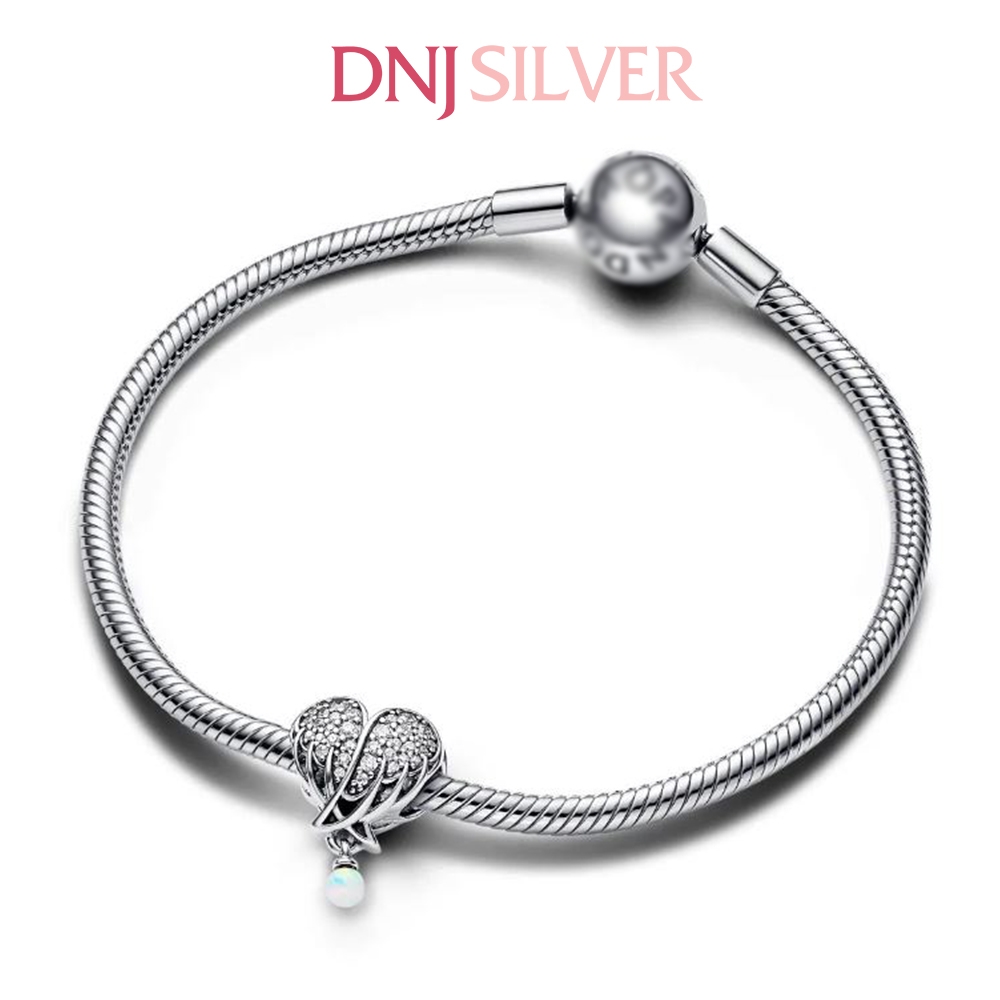 [Chính hãng] Charm bạc 925 cao cấp - Charm Moments Sparkling Angel Wings & Heart Sterling thích hợp để mix vòng tay charm bạc cao cấp - DN573