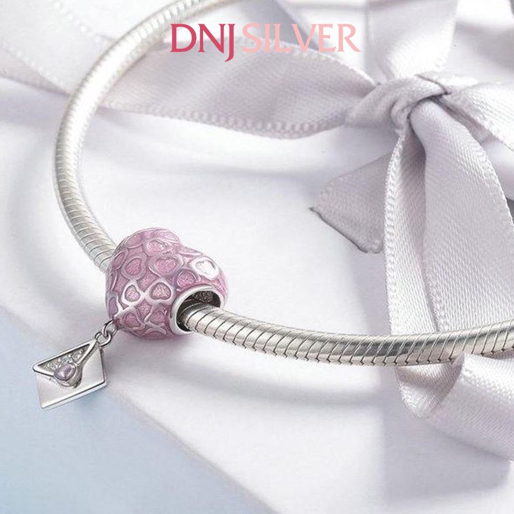 [Chính hãng] Charm bạc 925 cao cấp - Charm Flying Unicorn PigPink Heart With Envelope Dangling thích hợp để mix vòng tay charm bạc cao cấp - DN586