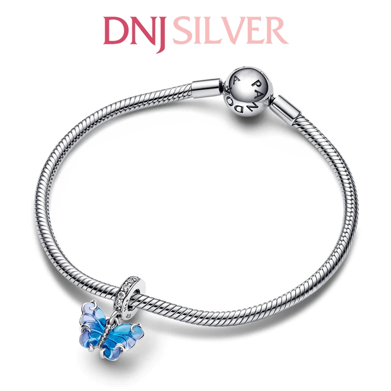 [Chính hãng] Charm bạc 925 cao cấp - Charm Blue Murano Glass Butterfly Dangle thích hợp để mix vòng tay charm bạc cao cấp - DN474