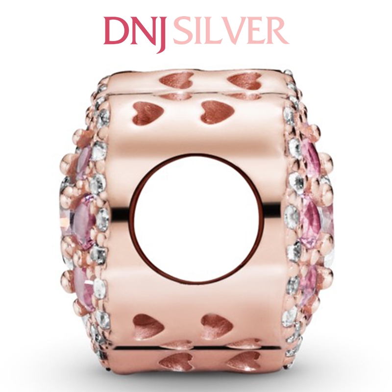 [Chính hãng] Charm bạc 925 cao cấp - Charm Pink Sparkle Flower thích hợp để mix vòng tay charm bạc cao cấp - DN189