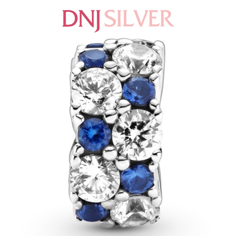 [Chính hãng] Charm bạc 925 cao cấp - Charm Clear & Blue Sparkling Clip thích hợp để mix vòng tay charm bạc cao cấp - DN170