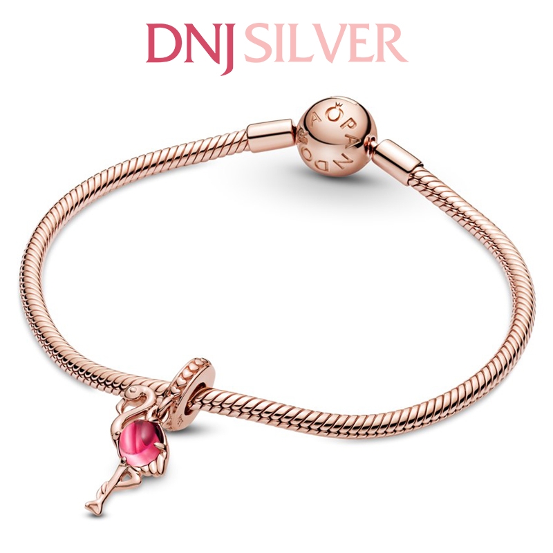 [Chính hãng] Charm bạc 925 cao cấp - Charm Pink Murano Glass Flamingo Dangle thích hợp để mix vòng tay charm bạc cao cấp - DN077