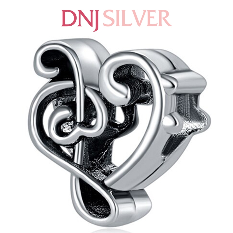 [Chính hãng] Charm bạc 925 cao cấp - Charm Heart Treble Clef thích hợp để mix vòng tay charm bạc cao cấp - DN050