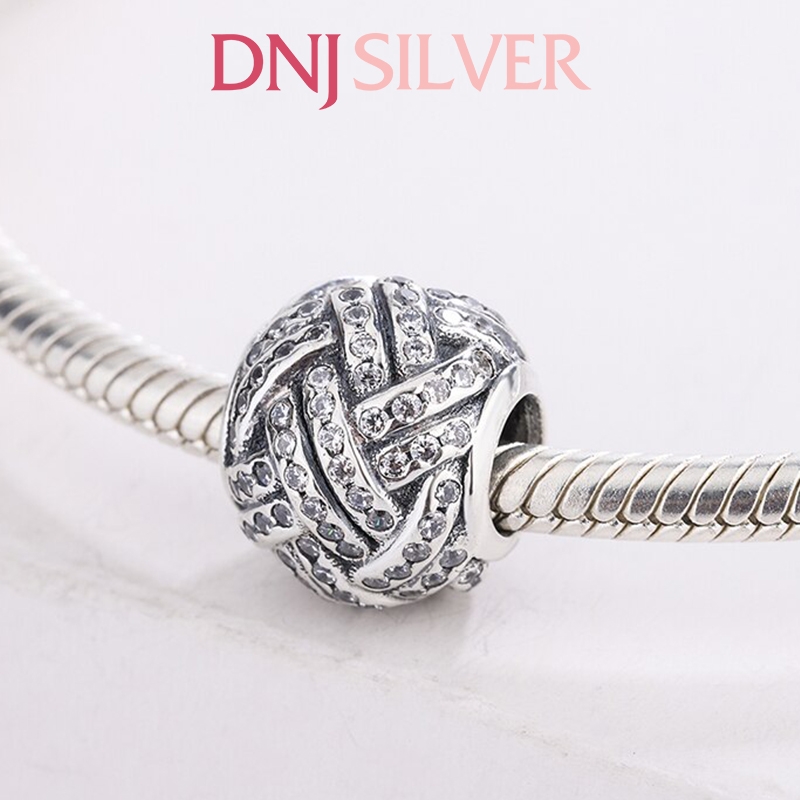 [Chính hãng] Charm bạc 925 cao cấp - Charm Sparkling Love Knot thích hợp để mix vòng tay charm bạc cao cấp - DN194