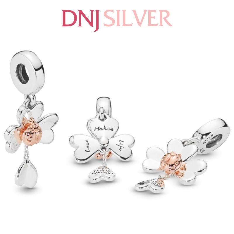 [Chính hãng] Charm bạc 925 cao cấp - Charm Clover & Ladybird Dangle thích hợp để mix vòng tay charm bạc cao cấp - DN151